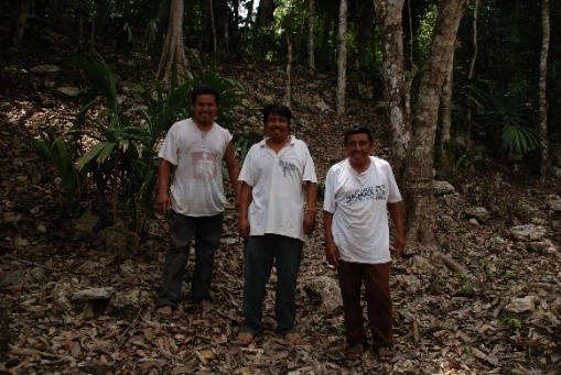 Don Pedro (r) with 2 other community members